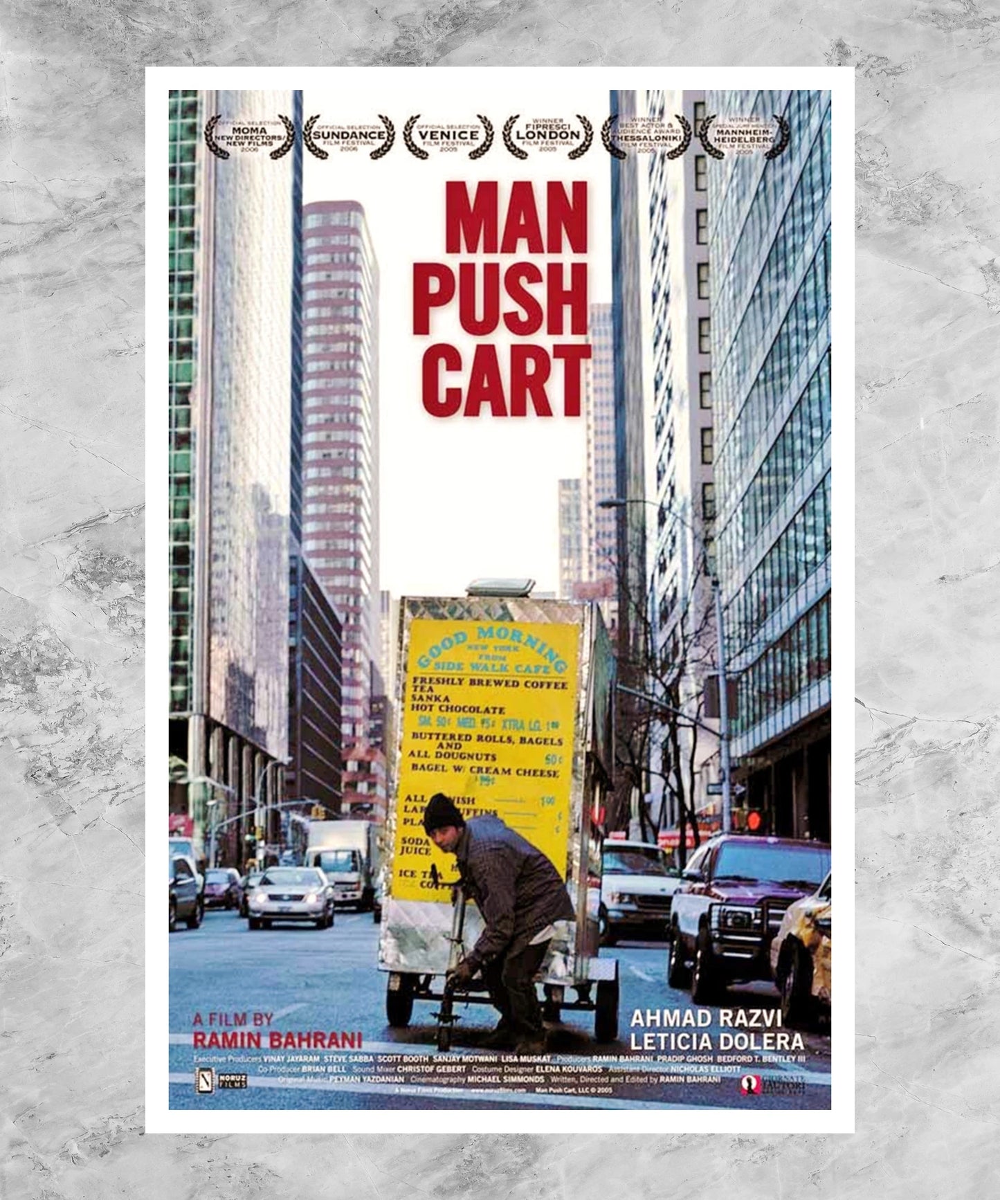 Man Push Cart Poster